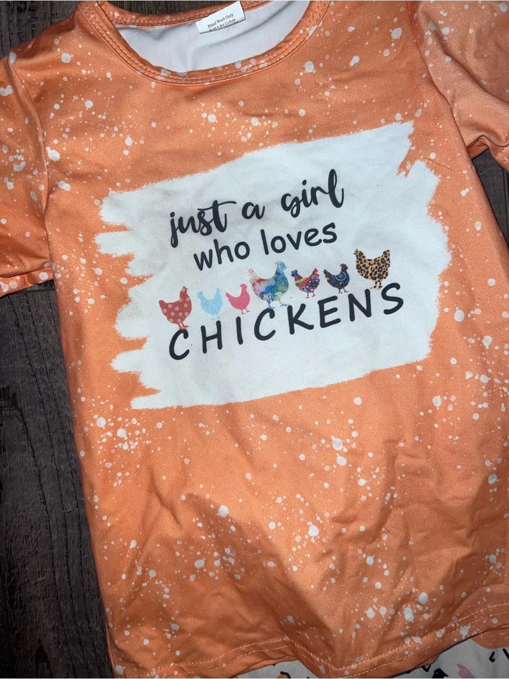 Girls Orange 'Just a Girl Who Loves Chickens' Matching Set